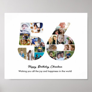 Affiche Collage de photos numéro 56 pour la fête des 56 an