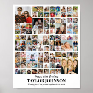 Affiche Collage de photos personnalisé 100 photos 8x10 16x