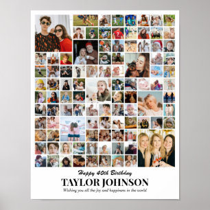 Affiche Collage de photos personnalisé 100 photos Grille 1