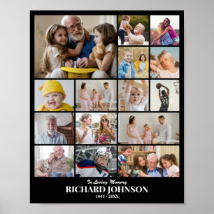 Affiche Collage de photos personnalisé 15 photos 8x10 16x2