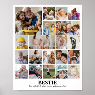 Affiche Collage de photos personnalisé 20 images 8x10 16x2