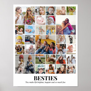 Affiche Collage de photos personnalisé 30 images grille 11