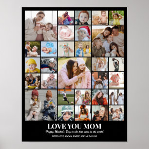 Affiche Collage de photos personnalisé 30 images grille 11