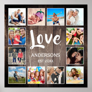 Affiche Collage de photos personnalisé Amour de famille Fe