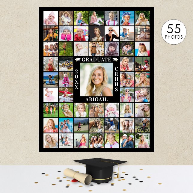 Affiche Collage de photos personnalisé avec votre couleur  (Créateur téléchargé)