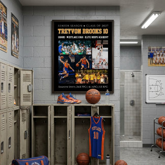 Affiche Collage de photos personnalisé de basketball Numér