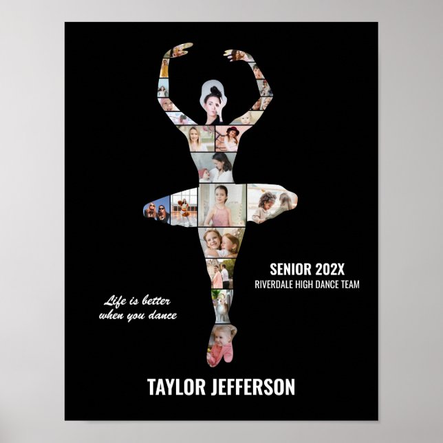 Affiche Collage de photos personnalisé de danse de ballet  (Devant)
