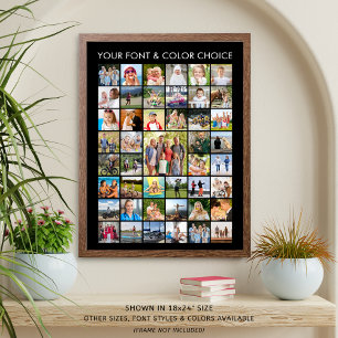 Affiche Collage de photos personnalisé simple de 45 carrés