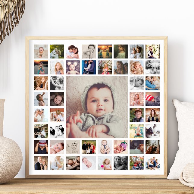 Affiche Collage de photos personnalisées (Create a lovely collage of your memorable family photos with this poster that you can personalize.)