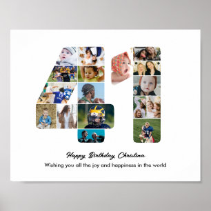 Affiche Collage de photos pour la fête d'anniversaire 41 a