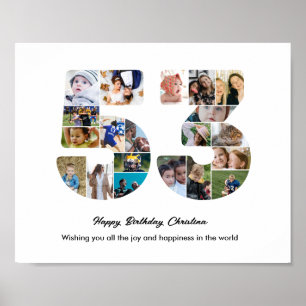 Affiche Collage de photos pour la fête d'anniversaire 53 a