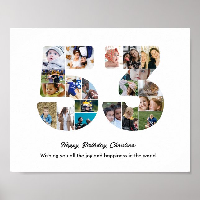Affiche Collage de photos pour la fête d'anniversaire 53 a (Devant)