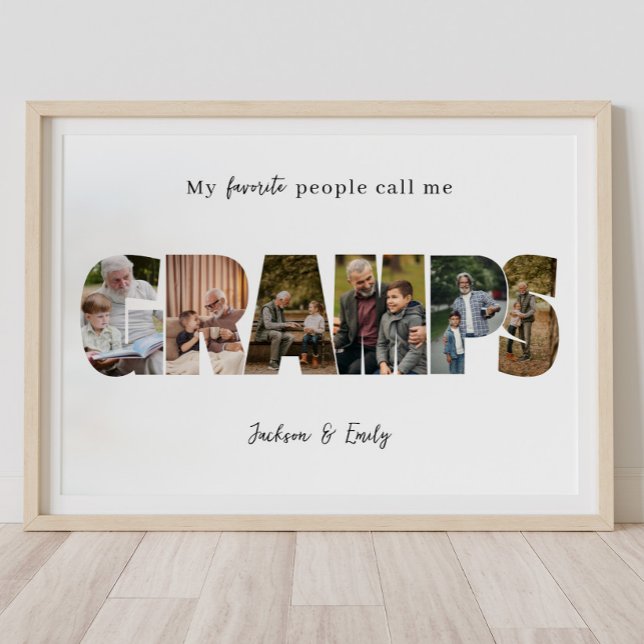 Affiche Collage de photos pour la fête des pères pour Papy (Créateur téléchargé)