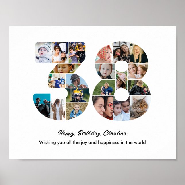 Affiche Collage de photos pour le 38e anniversaire (Devant)