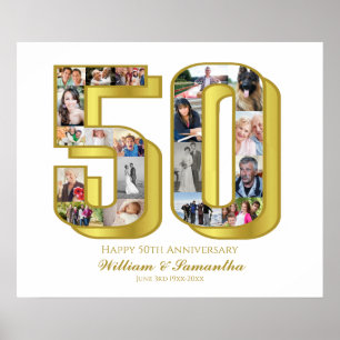 Affiche Collage de photos pour les 50 ans de mariage