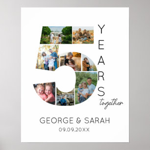 Affiche Collage de photos pour les 5 ans de mariage ensemb