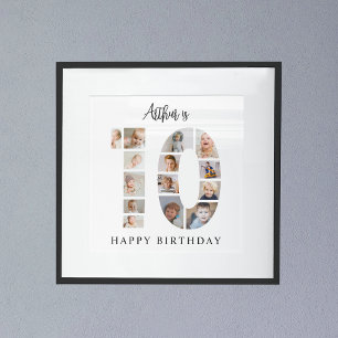 Affiche Collage de photos tendance pour un 10ème anniversa