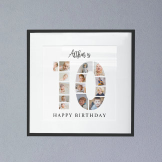 Affiche Collage de photos tendance pour un 10ème anniversa