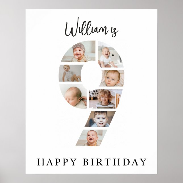Affiche Collage de photos tendance pour une fête d'anniver (Devant)
