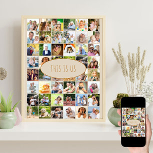 Affiche Collage de photos « This is Us » 40 photos carrées