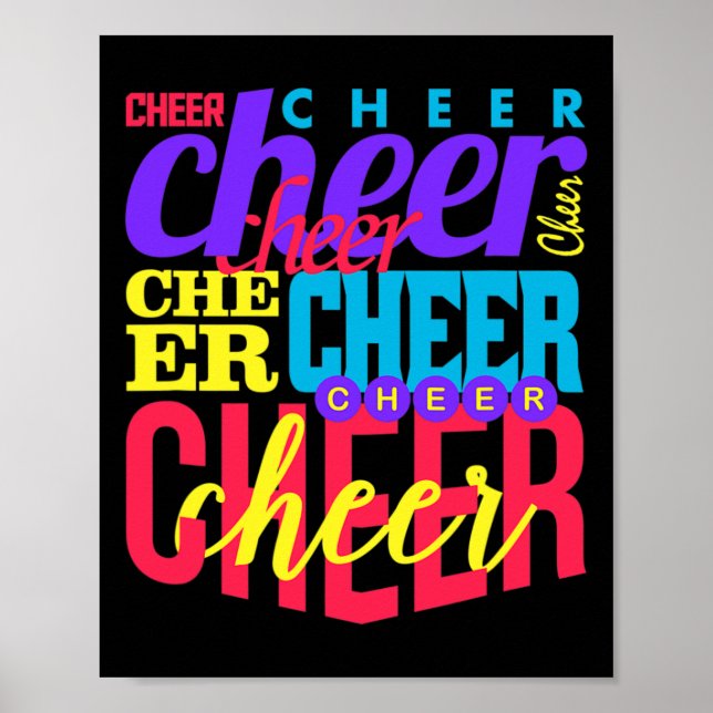 Affiche Collage de typographie Cheerleader de Cheer Cheerl (Devant)