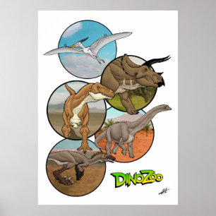 Affiche Collage DinoZoo Dinosaur