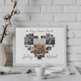 AFFICHE COLLAGE DU COEUR HEUREUSE SAINTE-VALENTIN