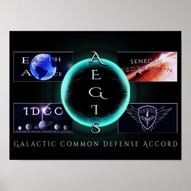 Affiche Collage du logo AEGIS (16x12) (Devant)