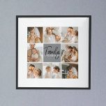 Affiche Collage familial photo et cadeau gris personnalisé<br><div class="desc">Créez un collage familial magnifique et personnalisé avec huit photos, accompagné d'un nom de famille personnalisé en gris. Ce cadeau unique et réfléchi est parfait pour commémorer des moments spéciaux et célébrer l'amour et le lien au sein d'une famille. Le collage présente huit photos soigneusement sélectionnées que vous pouvez fournir,...</div>