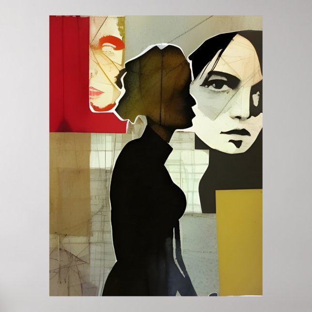 Affiche Collage figuratif Médias mixtes (Devant)