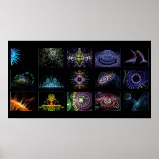 Affiche collage fractal digitalgreenlife (Devant)