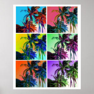 Affiche Collage Hawaii Palm Tree