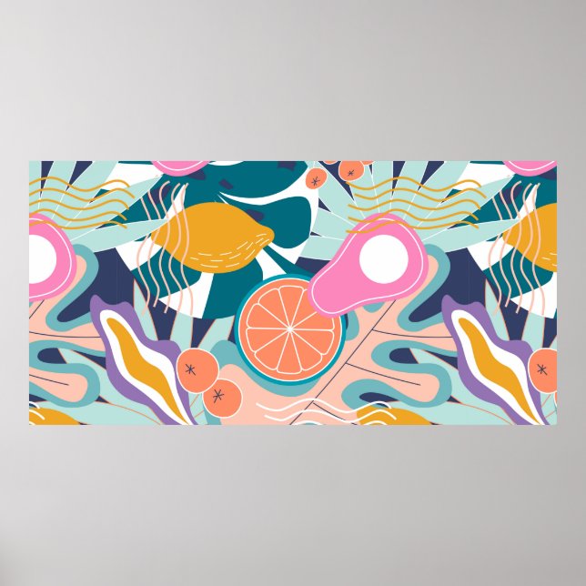 Affiche Collage moderne floral sans couture motif. Exposit (Devant)