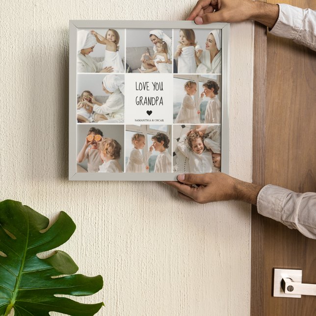 Affiche Collage moderne Photo Love You Grand-père Meilleur (Créateur téléchargé)