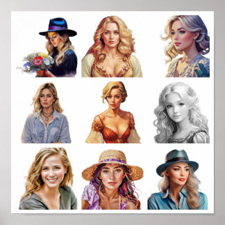 Affiche Collage of beauty