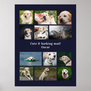 Affiche Collage personnalisé avec photo de 12 chiens moder