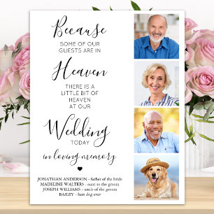 Affiche Collage personnalisé de 4 photos Ciel Mariage Mémo