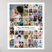 Collage personnalisé de 50 photos Cadeau pour 50e