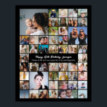 Affiche Collage personnalisé de 50 photos pour un annivers<br><div class="desc">Transformez vos photos préférées en une superbe œuvre d'art mural. Ce poster personnalisé de collage de photos est le moyen idéal pour raconter votre histoire, capturant une vie de souvenirs dans un magnifique présentoir. Avec une personnalisation à 100 %, vous pouvez facilement télécharger vos propres photos et personnaliser le texte,...</div>