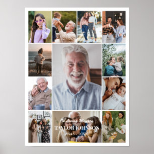 Affiche Collage photo 12 images 12x16 18x24 24x32 blanc