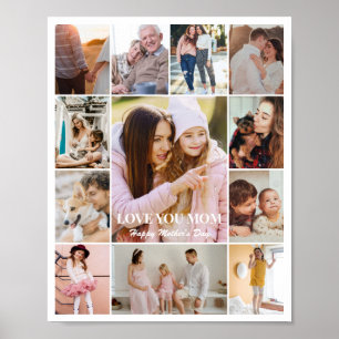 Affiche Collage photo 12 images 8x10 16x20 24x30 blanc