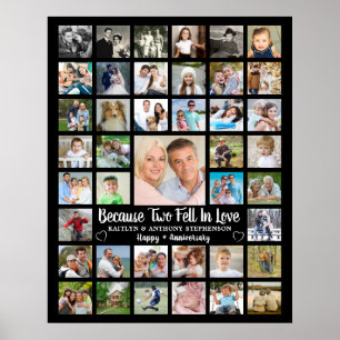Affiche Collage photo 41e anniversaire texte et couleur pe