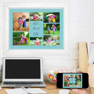 Affiche Collage Photo 7 Photos Meilleure Tante Jamais Ciel