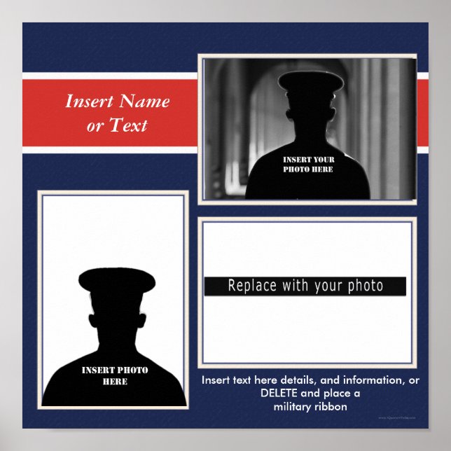 Affiche Collage photo à thème militaire (Devant)
