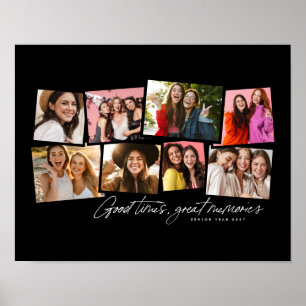 Affiche Collage photo amusant personnalisé mémoire noir bl