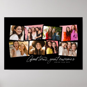 Affiche Collage photo amusant personnalisé mémoire noir bl