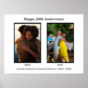 Affiche Collage photo anniversaire Noir et Blanc 2