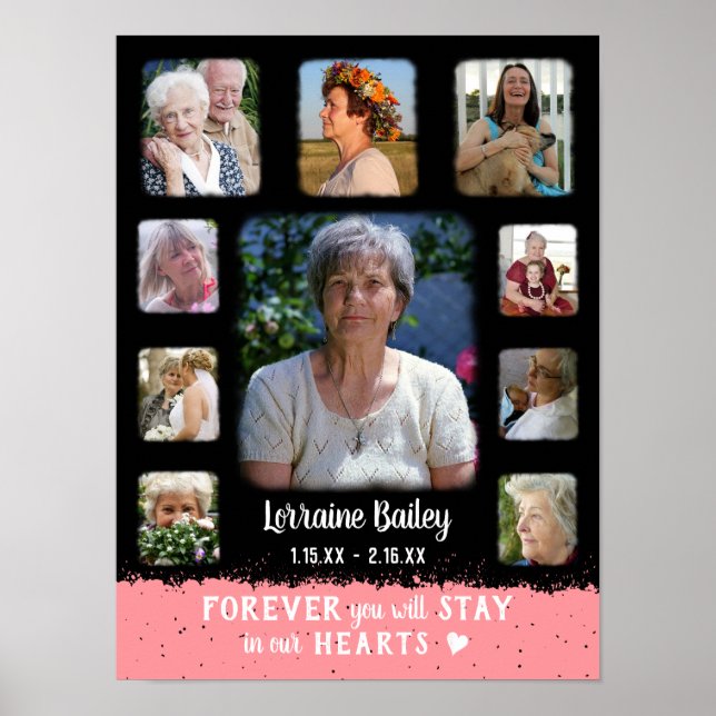 Affiche Collage photo avec bordure en dégradé mémorial noi (Devant)
