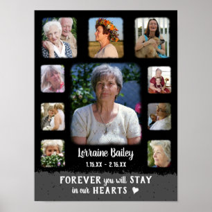 Affiche Collage photo couleur noir gris