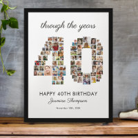 Collage photo d'anniversaire 40 ans heureux